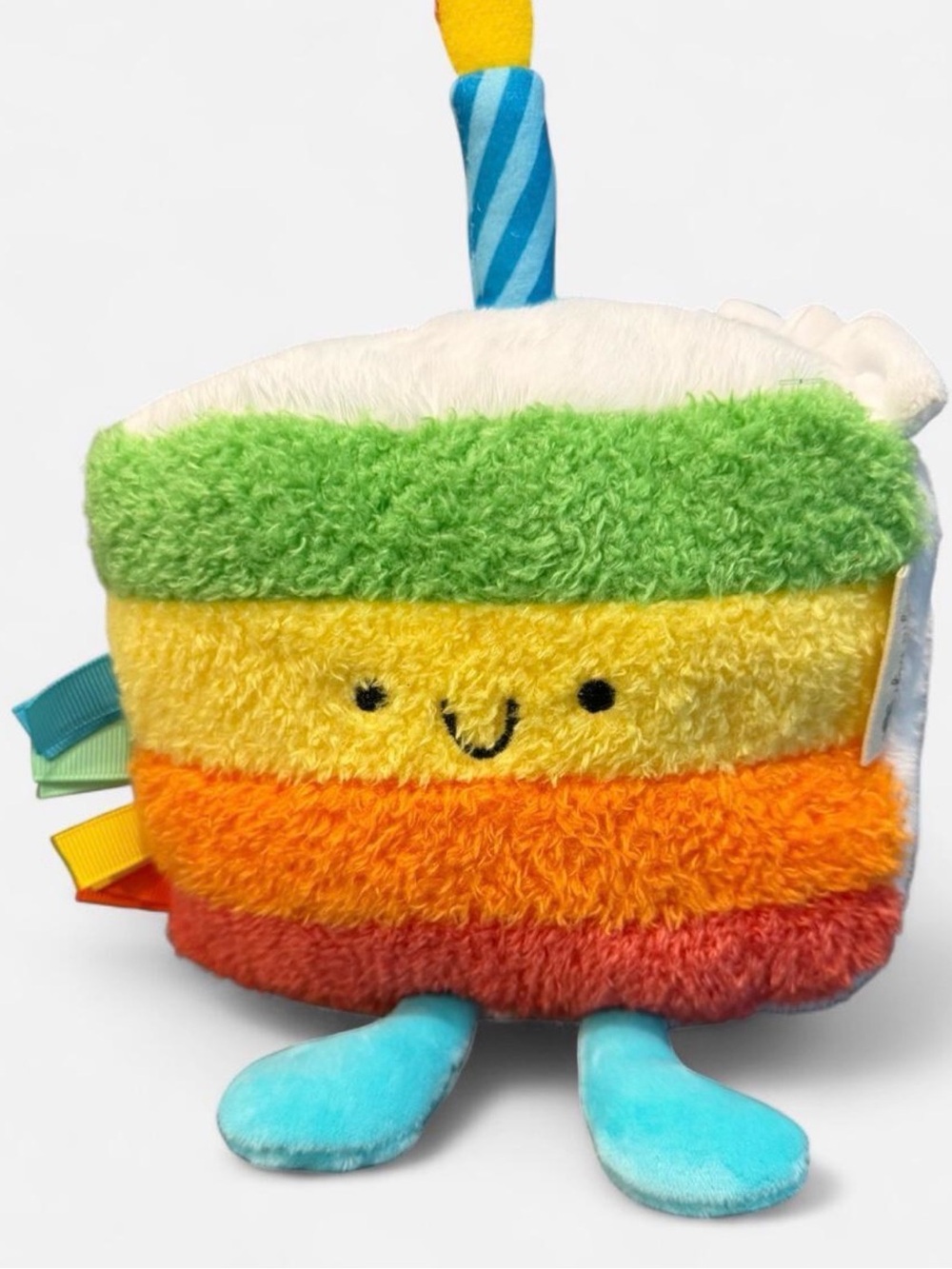 Itzy Ritzy Rainbow Layered Plush Cake Toy - Green Yellow Orange Red Blue